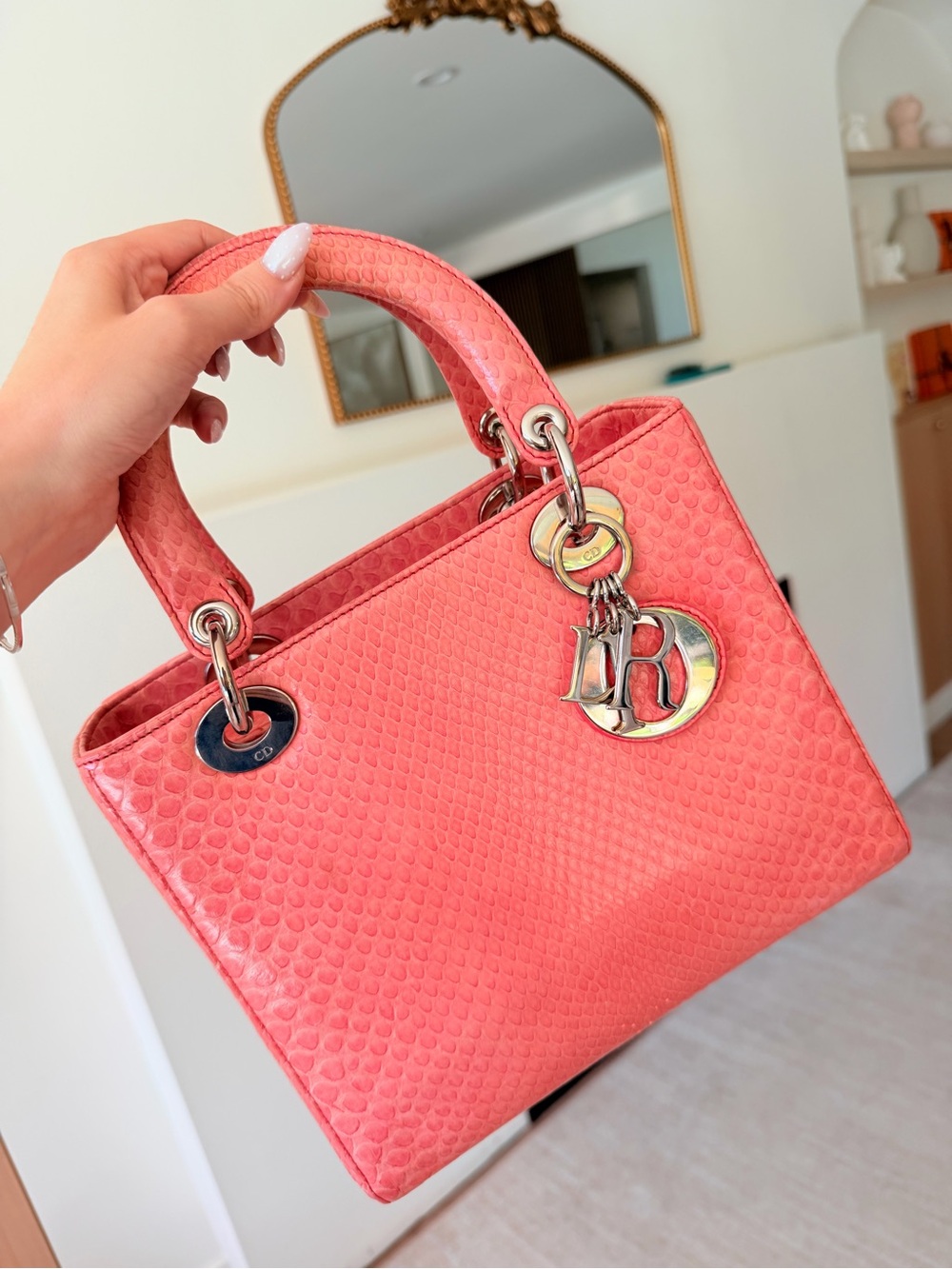 Lady Dior snake skin bag medium - Picture 2 of 8